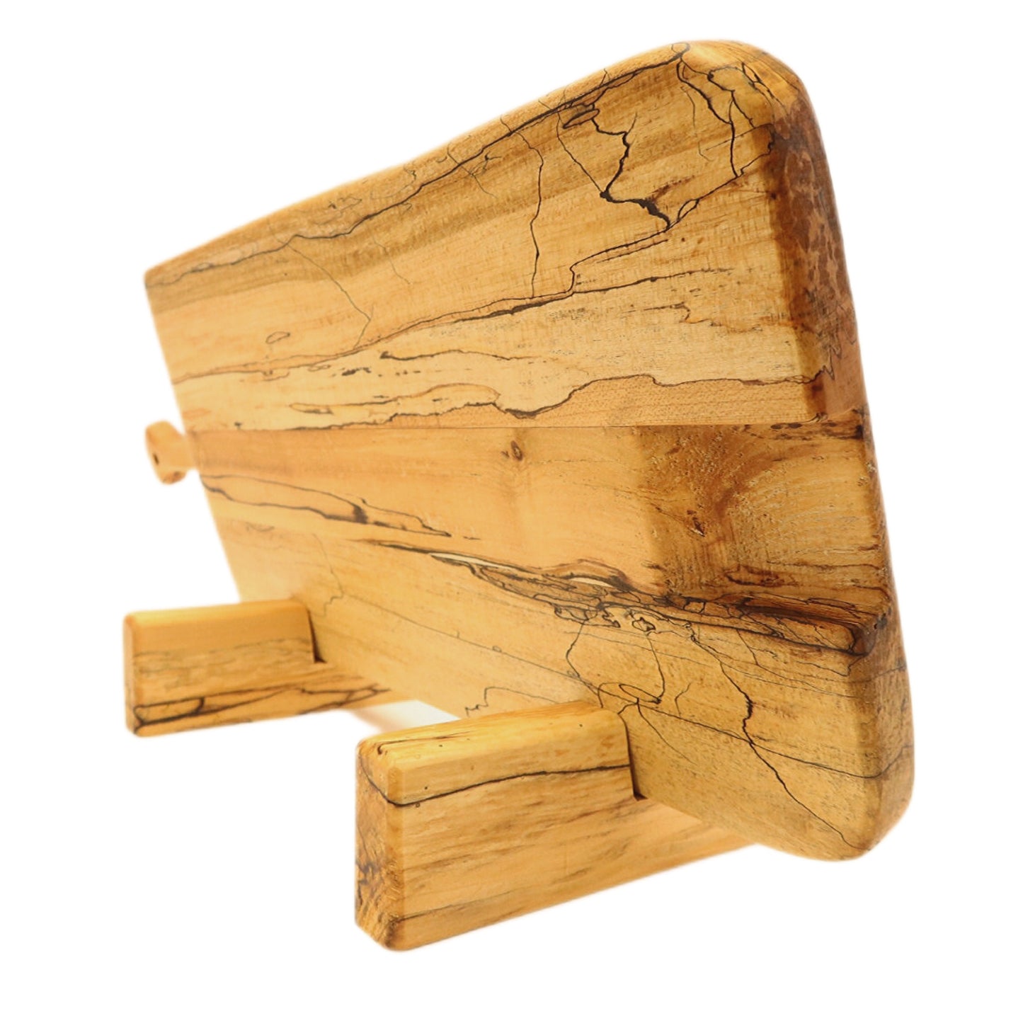 Spalted maple charcuterie board. Front finger hold. Hand made by Jooyn.ca