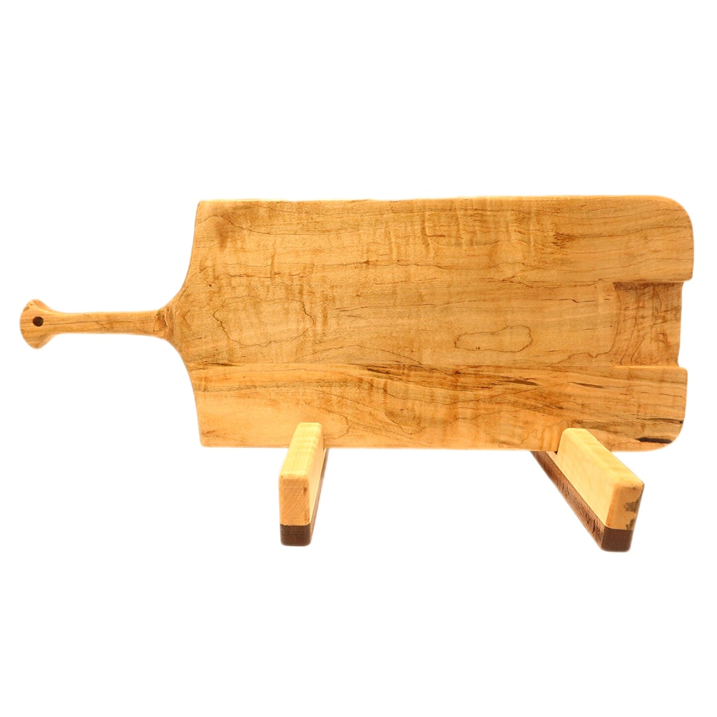 Soft curly maple charcuterie board. Handmade by Jooyn.ca