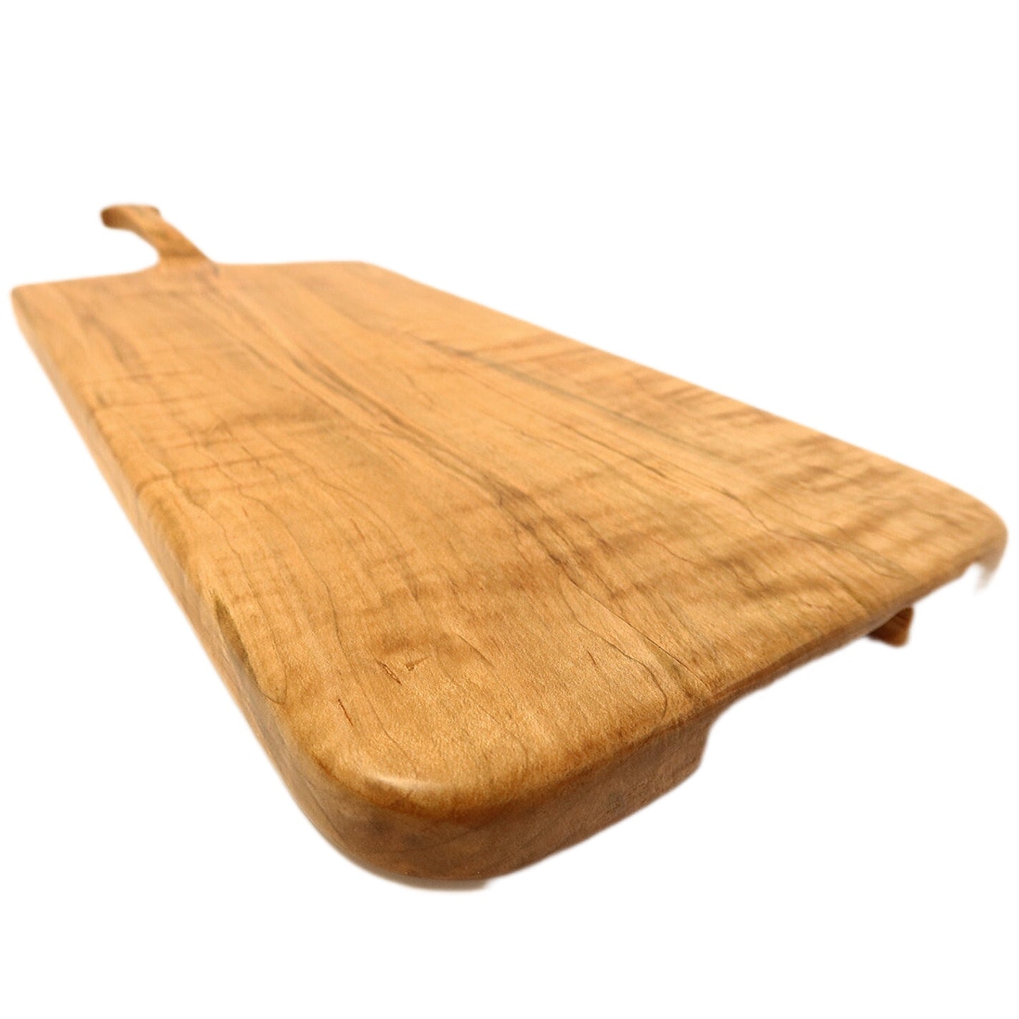 Soft curly maple charcuterie board. Handmade by Jooyn.ca