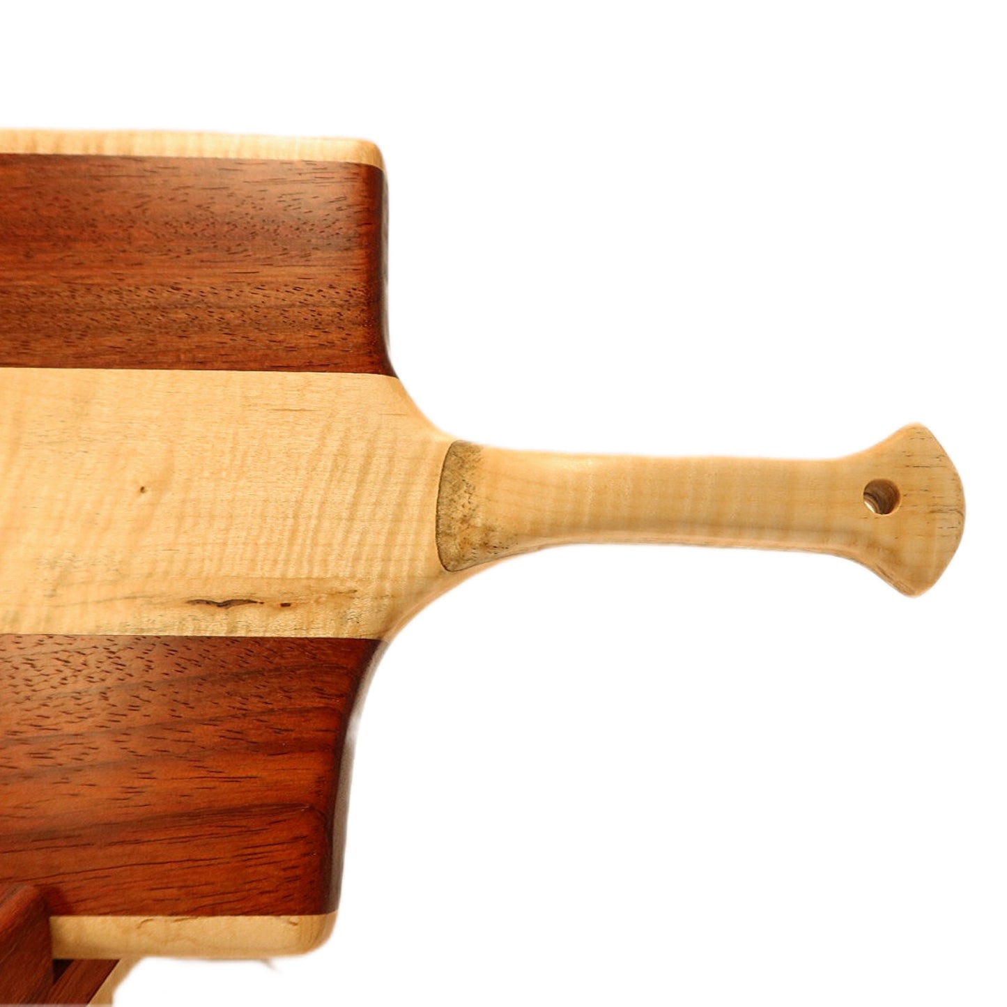 Curly maple and padauk charcuterie board. Hand made by Jooyn.ca