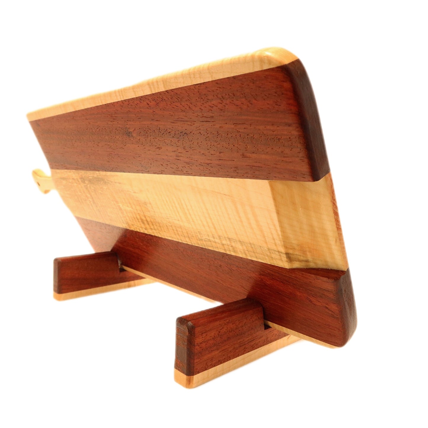 Curly maple and padauk charcuterie board. Hand made by Jooyn.ca